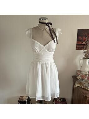 Princess Polly white ruffle dress